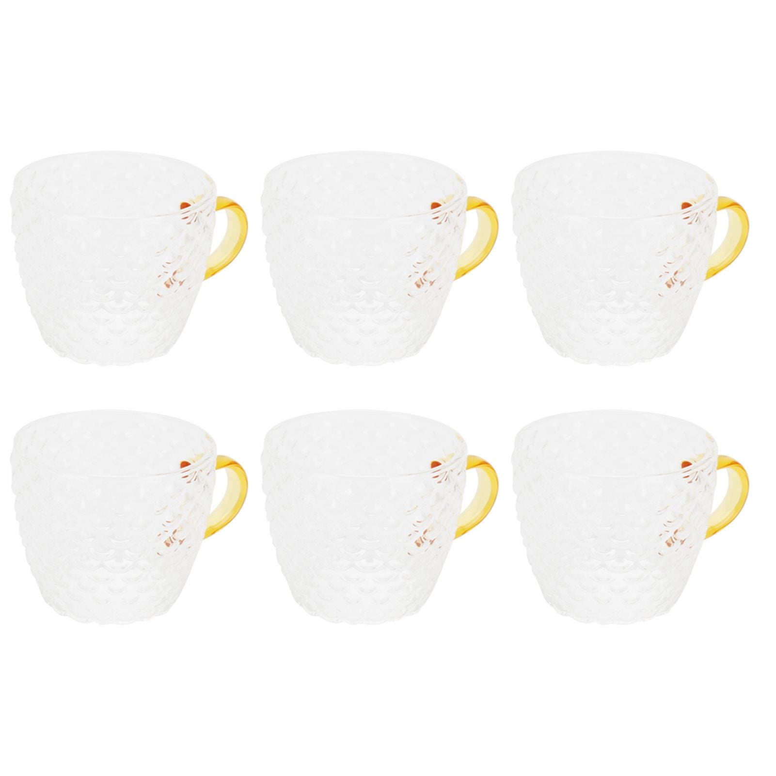 6Pcs Heat Resistant Glass Cup Tea Cup with Handle Tea Set Accessories for Home Tea House