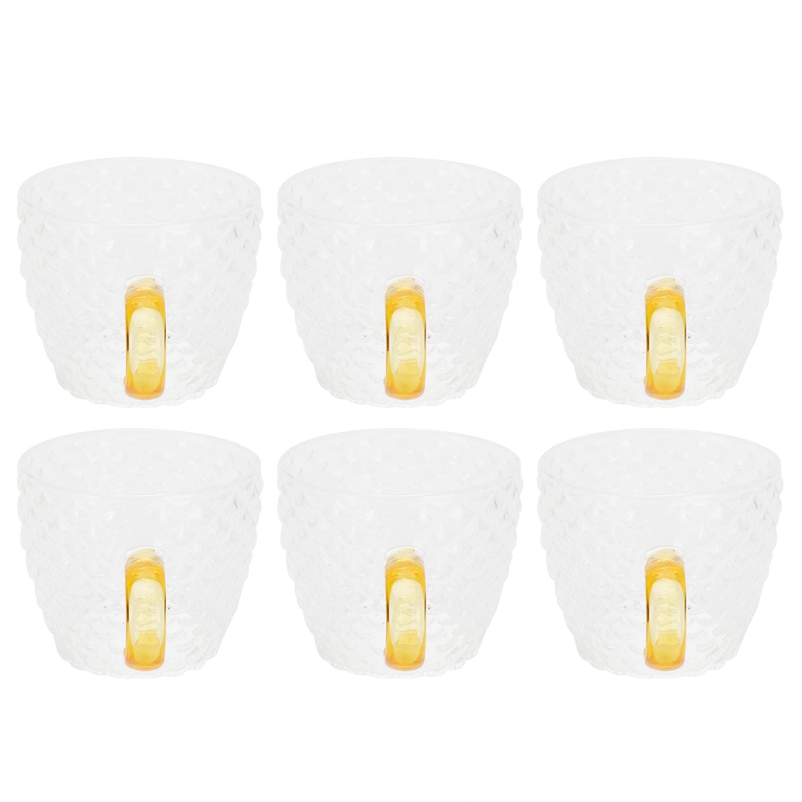 6Pcs Heat Resistant Glass Cup Tea Cup with Handle Tea Set Accessories for Home Tea House