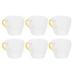 6Pcs Heat Resistant Glass Cup Tea Cup with Handle Tea Set Accessories for Home Tea House