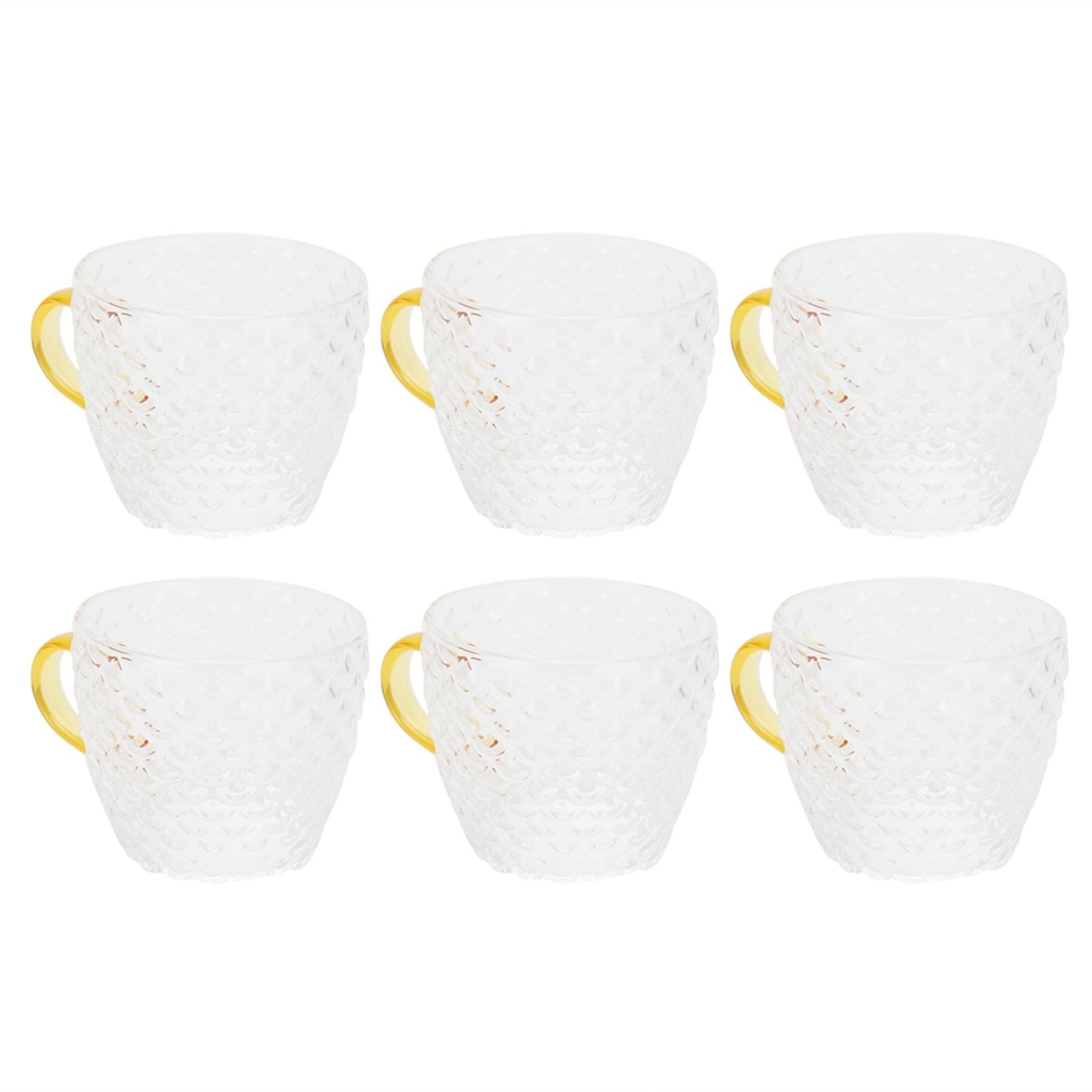 6Pcs Heat Resistant Glass Cup Tea Cup with Handle Tea Set Accessories for Home Tea House
