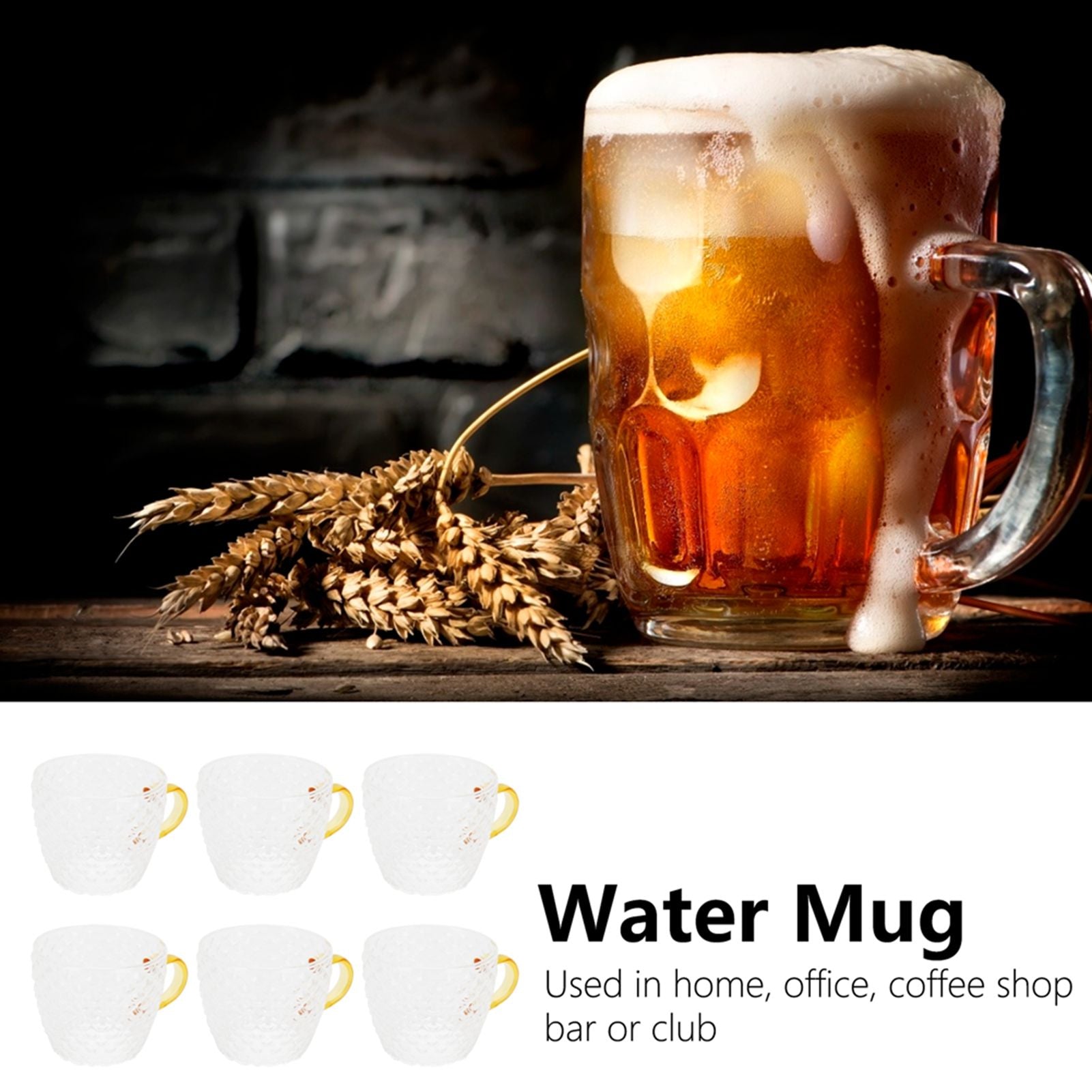 6Pcs Heat Resistant Glass Cup Tea Cup with Handle Tea Set Accessories for Home Tea House