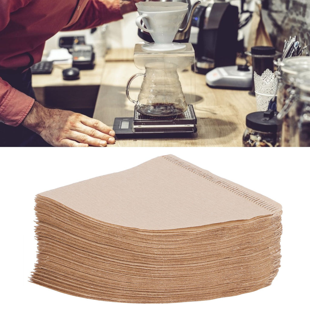 100Pcs Coffee Filter Paper Cone Shaped Disposable Coffer Filters Accessory 14x10cm