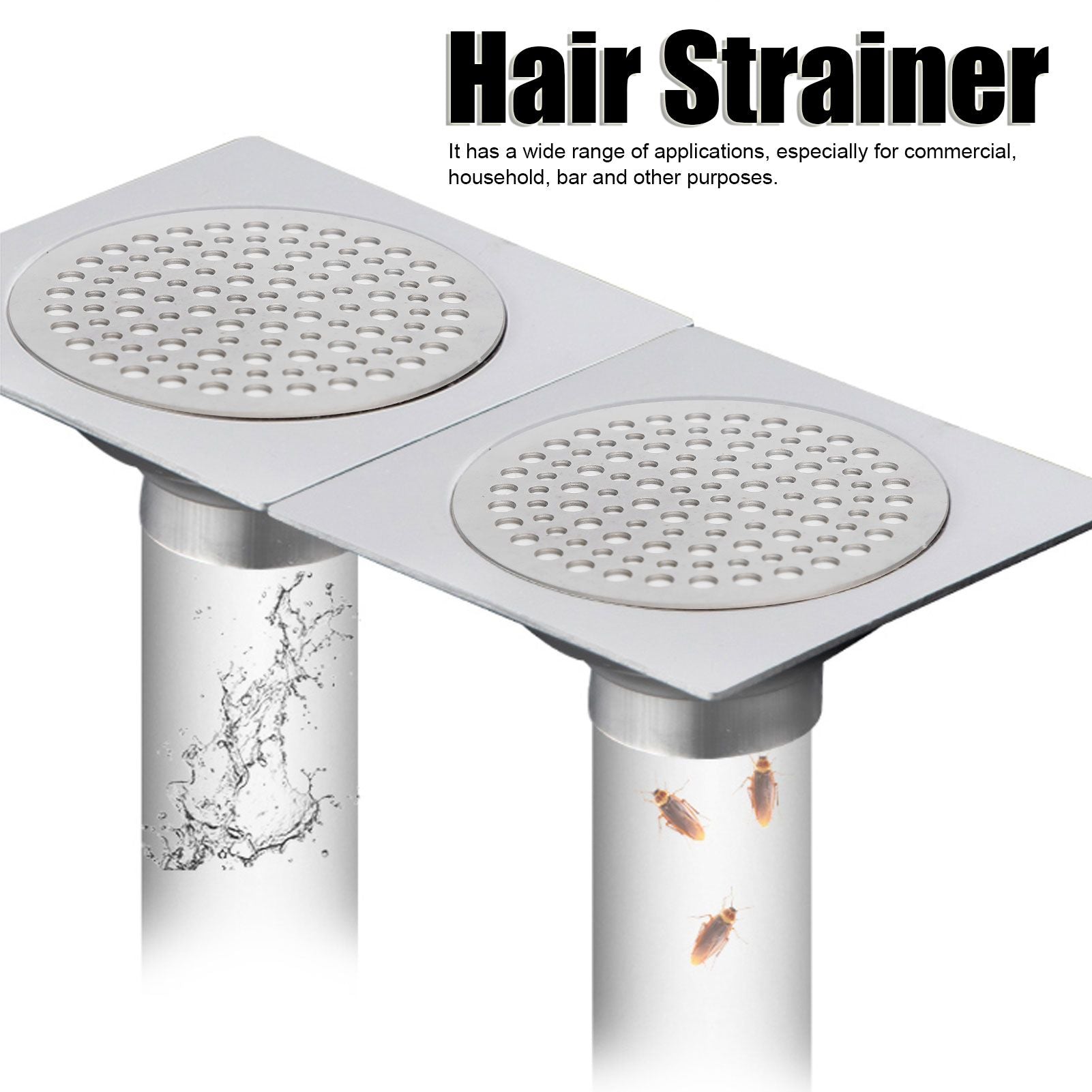 68mm Round Floor Drain Cover Sewer Anti Blocking Hair Strainer Filter Drain Catcher Cover