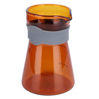 Home Coffee Pot High Borosilicate Glass Pour Over Coffee Maker Kettle with Scales(Brown )