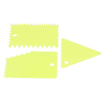 3PCS/Set Cake Cream Scraper Pasty Cutters Scraper Irregular Teeth Edge DIY SmootherGreen