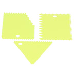 3PCS/Set Cake Cream Scraper Pasty Cutters Scraper Irregular Teeth Edge DIY SmootherGreen