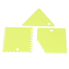 3PCS/Set Cake Cream Scraper Pasty Cutters Scraper Irregular Teeth Edge DIY SmootherGreen