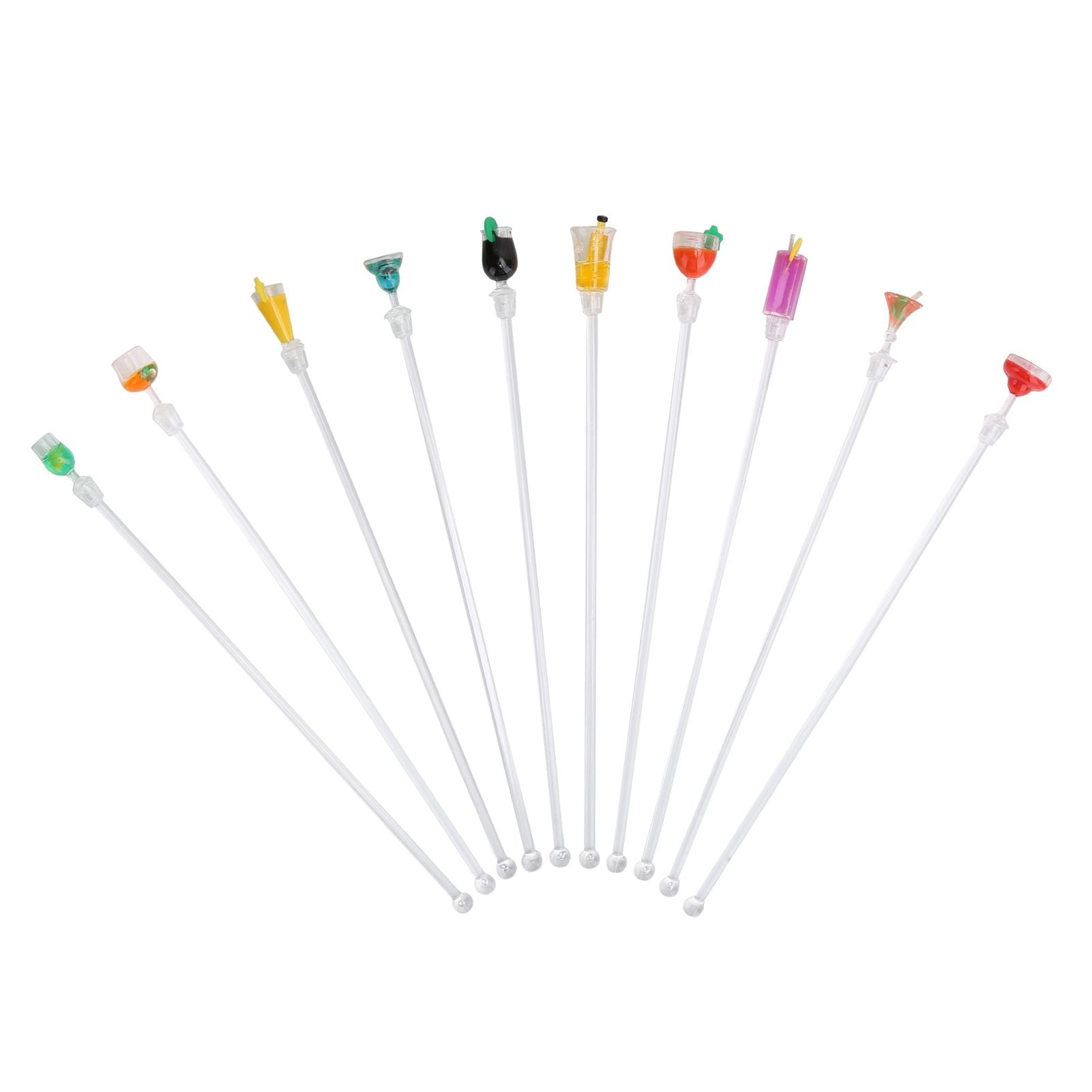 10PCS Cute Acrylic Cocktail Stirrer Stirring Mixing Sticks Cocktail Drink Mixer Bar SuppliesS