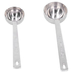 2Pcs 304 Stainless Steel Measuring Spoon with Long Handle Measuring Scoop for Milk Powder Tools