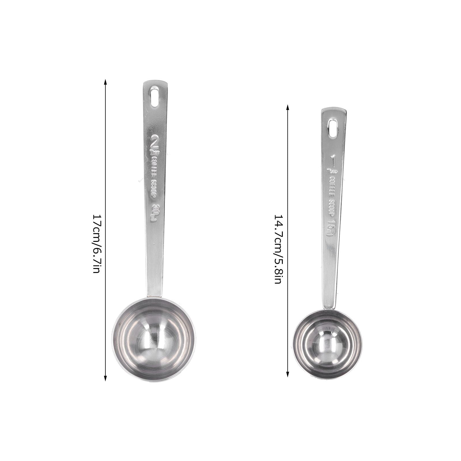 2Pcs 304 Stainless Steel Measuring Spoon with Long Handle Measuring Scoop for Milk Powder Tools