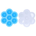 7‑Grid Sky Blue Baby Food Supplement Box Silicone Food Storage Container with Lid for Baby