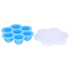 7‑Grid Sky Blue Baby Food Supplement Box Silicone Food Storage Container with Lid for Baby