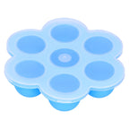 7‑Grid Sky Blue Baby Food Supplement Box Silicone Food Storage Container with Lid for Baby