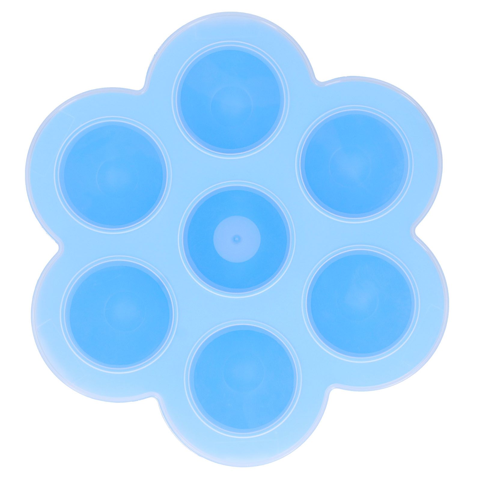 7‑Grid Sky Blue Baby Food Supplement Box Silicone Food Storage Container with Lid for Baby
