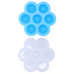 7‑Grid Sky Blue Baby Food Supplement Box Silicone Food Storage Container with Lid for Baby