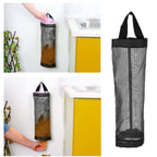 Hanging Garbage Bag Storage Holder Dispenser Grocery Bag Container Kitchen OrganizerBlack L