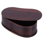 Portable Lunch Box Set Japanese Wooden Food Storage Container for Home Picnic 17x9cmPainted