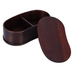 Portable Lunch Box Set Japanese Wooden Food Storage Container for Home Picnic 17x9cmPainted