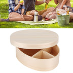 17.5x13.5cm Lunch Box Wooden Bento Box Portable Food Container for Students WorkerWood Color