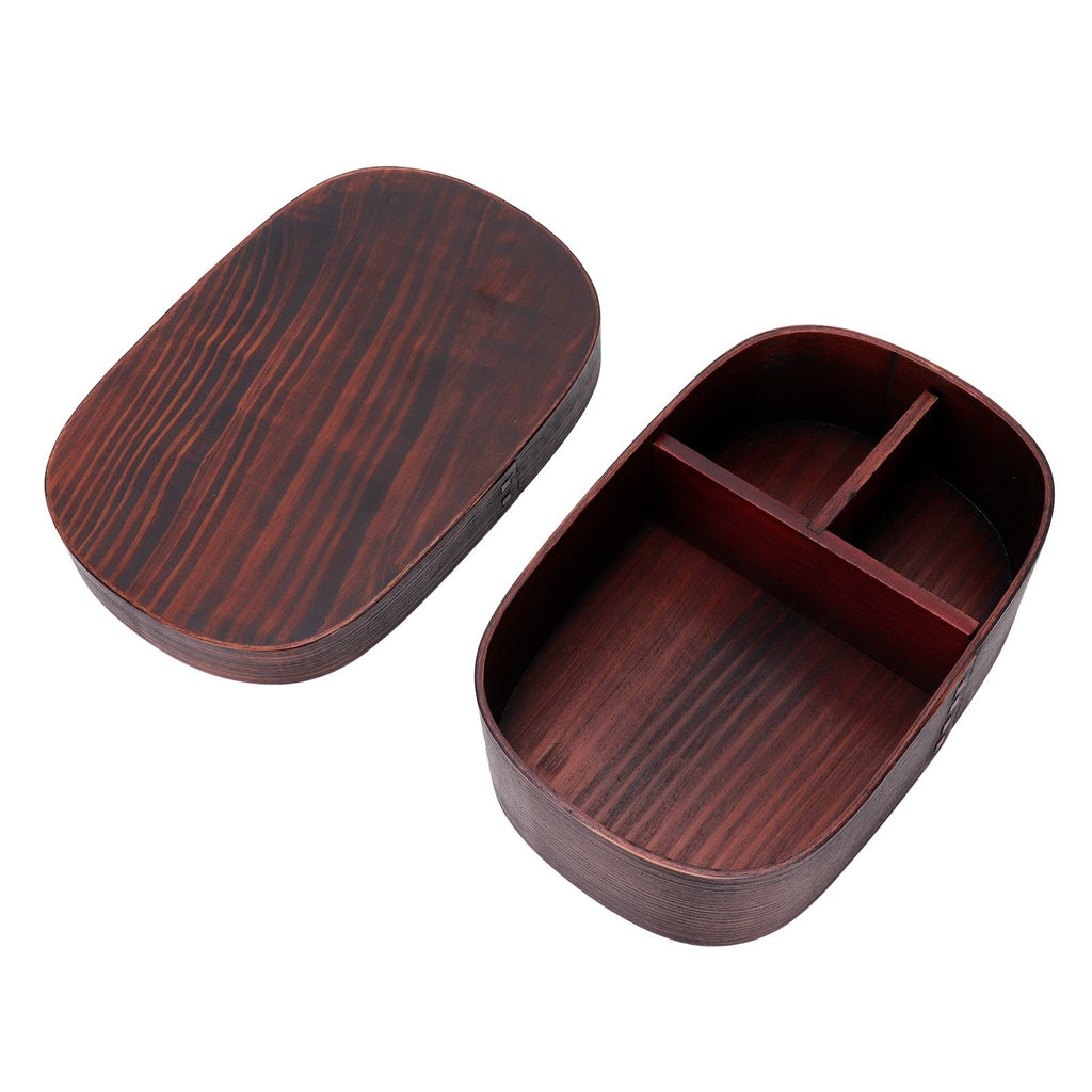 Wooden Lunch Box Portable Food Container Tablewares for Home Office Picnic CampingPainted