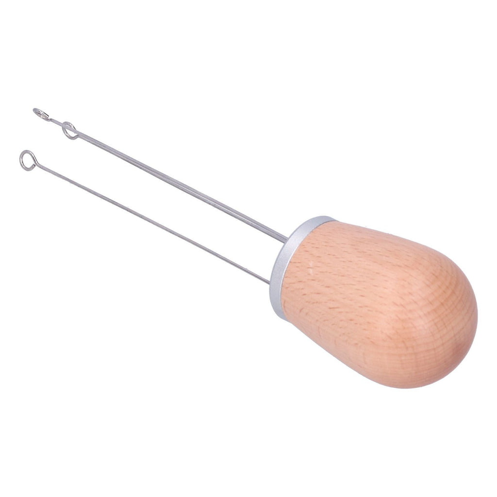 Needle Type Coffee Powder Distributor Wood Handle Coffee Stirrer Distribution Tool(Silver Cover Beech )