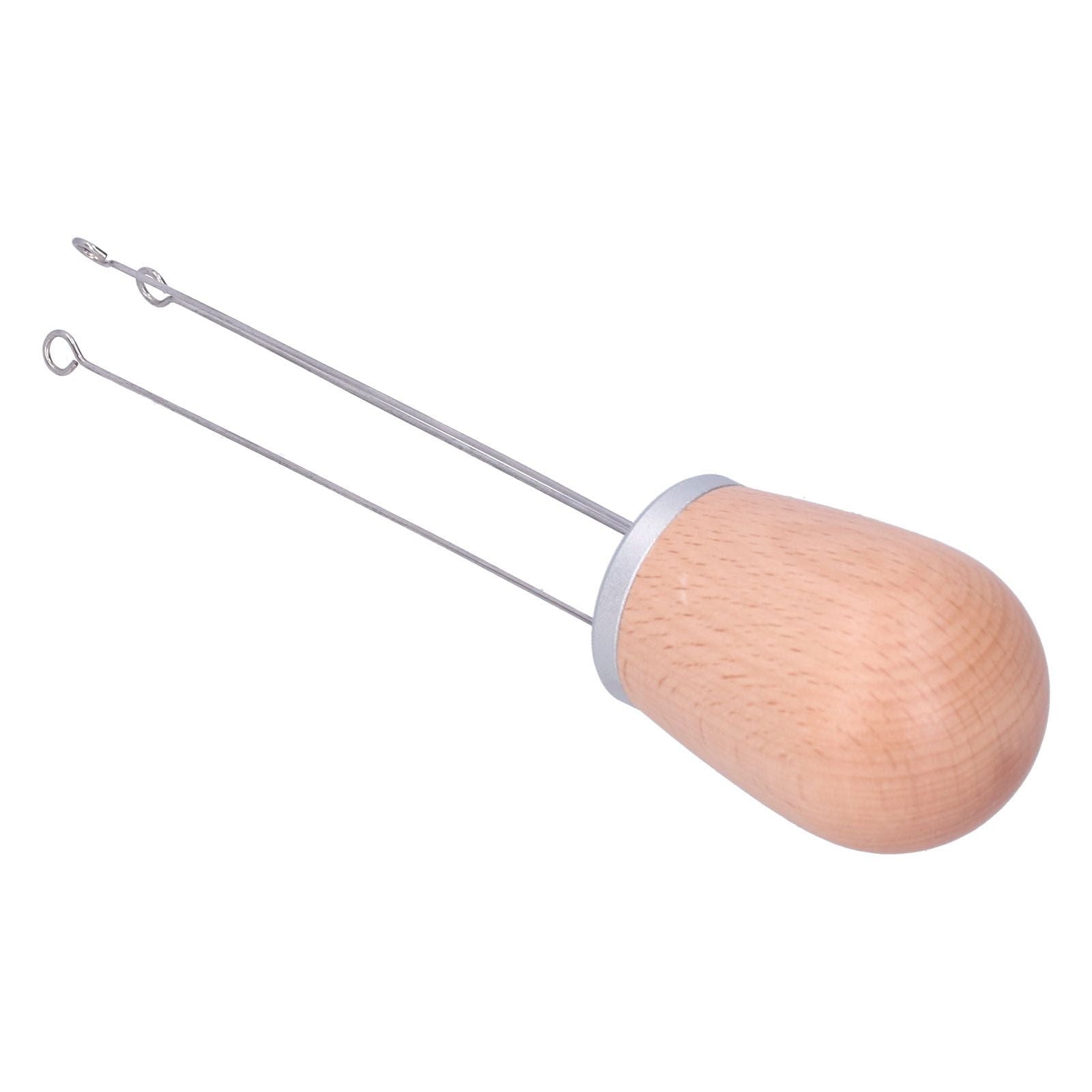 Needle Type Coffee Powder Distributor Wood Handle Coffee Stirrer Distribution Tool(Silver Cover Beech )