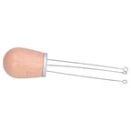 Needle Type Coffee Powder Distributor Wood Handle Coffee Stirrer Distribution Tool(Silver Cover Beech )