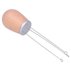 Needle Type Coffee Powder Distributor Wood Handle Coffee Stirrer Distribution Tool(Silver Cover Beech )