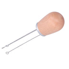 Needle Type Coffee Powder Distributor Wood Handle Coffee Stirrer Distribution Tool(Silver Cover Beech )