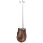 Needle Type Coffee Powder Distributor Wood Handle Coffee Stirrer Distribution Tool(Couvercle argenté noyer )