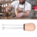 Needle Type Coffee Powder Distributor Wood Handle Coffee Stirrer Distribution Tool(Couverture noire hêtre )