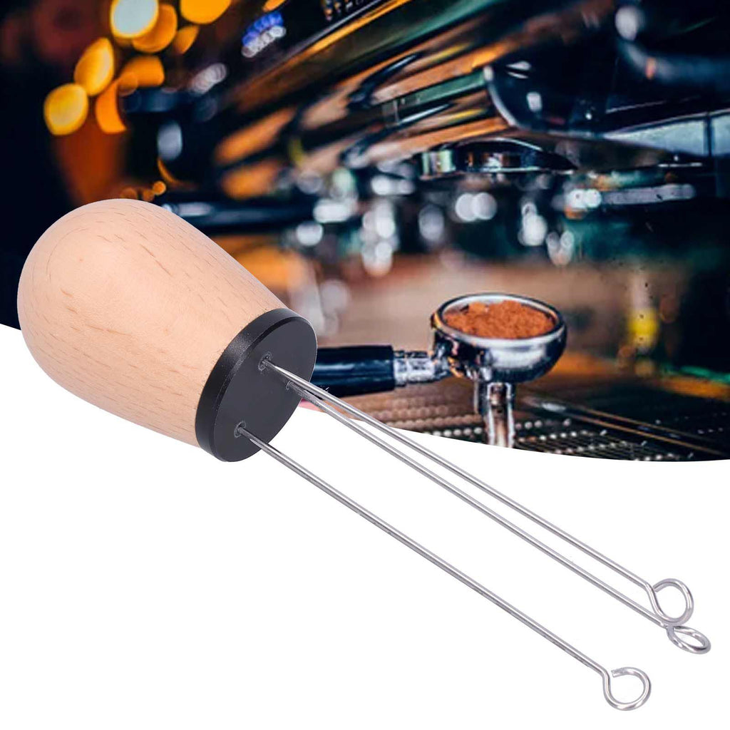 Needle Type Coffee Powder Distributor Wood Handle Coffee Stirrer Distribution Tool(Couverture noire hêtre )