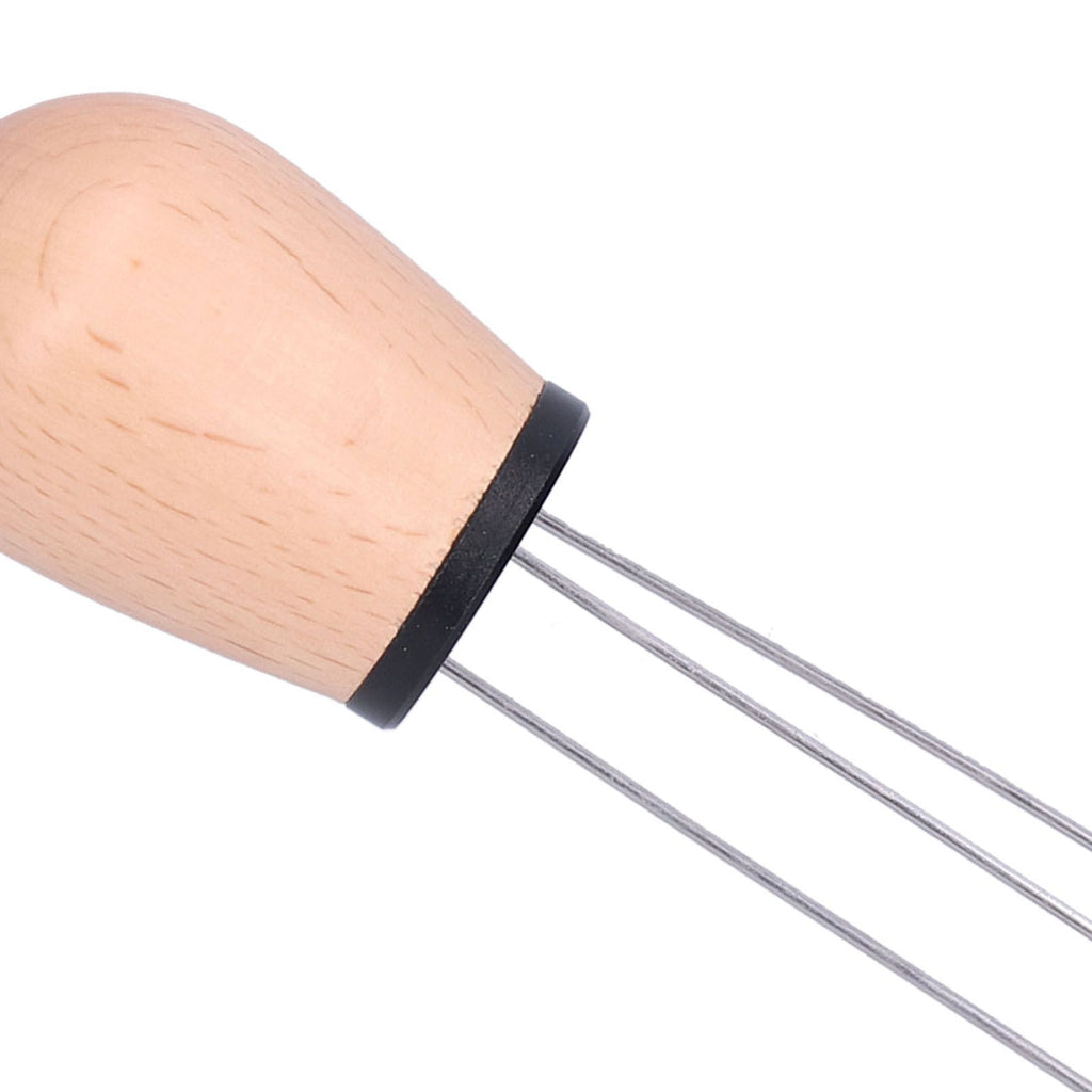 Needle Type Coffee Powder Distributor Wood Handle Coffee Stirrer Distribution Tool(Couverture noire hêtre )