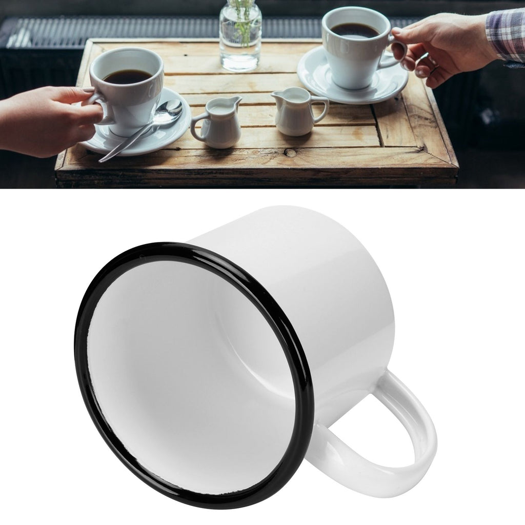 8cm 350ml Enamel Cup Environmentally Friendly Thickened Water Cup for Coffee Wine Water SuppliesWhite