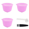Reusable Capsules Set Refillable Coffee Filter Cup Pod for DOLCE GUSTO Coffee Machine(Purple 3 Capsules1 Spoon 1 Brush)