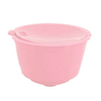 Coffee Capsules Reusable Refillable Coffee Filter Cup Kit Accessory for DOLCE GUSTO(Pink 5 Capsules1 Spoon 1 Brush)