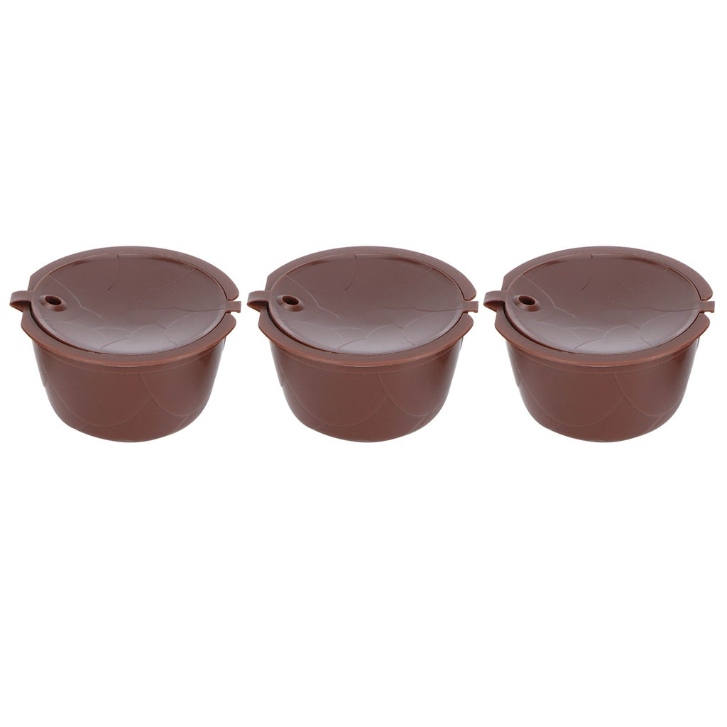 Coffee Capsules Reusable Refillable Coffee Cup Filter Kit Fit for DOLCE GUSTO Machine(Coffee 3 Capsules1 Spoon 1 Brush)
