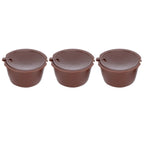 Coffee Capsules Reusable Refillable Coffee Cup Filter Kit Fit for DOLCE GUSTO Machine(Coffee 3 Capsules1 Spoon 1 Brush)