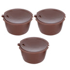 Coffee Capsules Reusable Refillable Coffee Cup Filter Kit Fit for DOLCE GUSTO Machine(Coffee 3 Capsules1 Spoon 1 Brush)