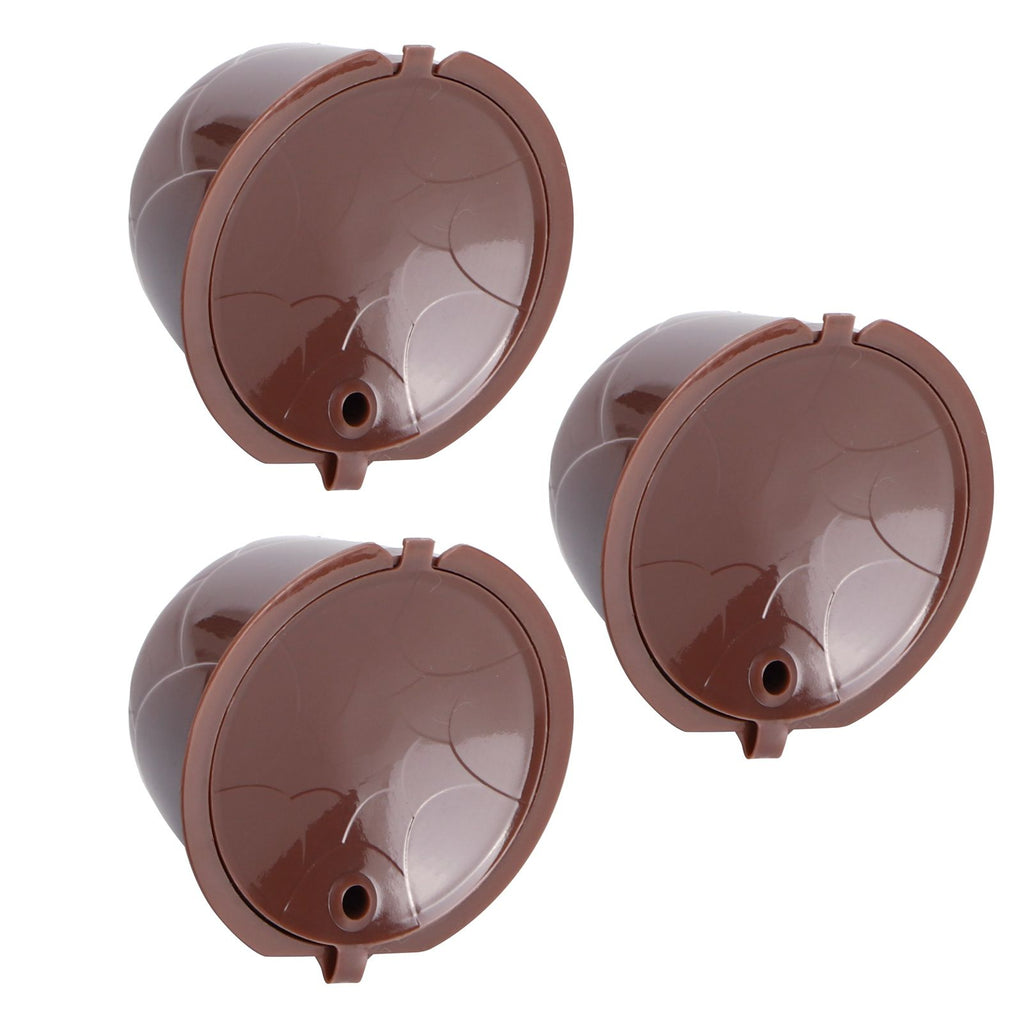 Coffee Capsules Reusable Refillable Coffee Cup Filter Kit Fit for DOLCE GUSTO Machine(Coffee 3 Capsules1 Spoon 1 Brush)