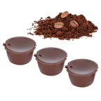 Coffee Capsules Reusable Refillable Coffee Cup Filter Kit Fit for DOLCE GUSTO Machine(Coffee 3 Capsules1 Spoon 1 Brush)