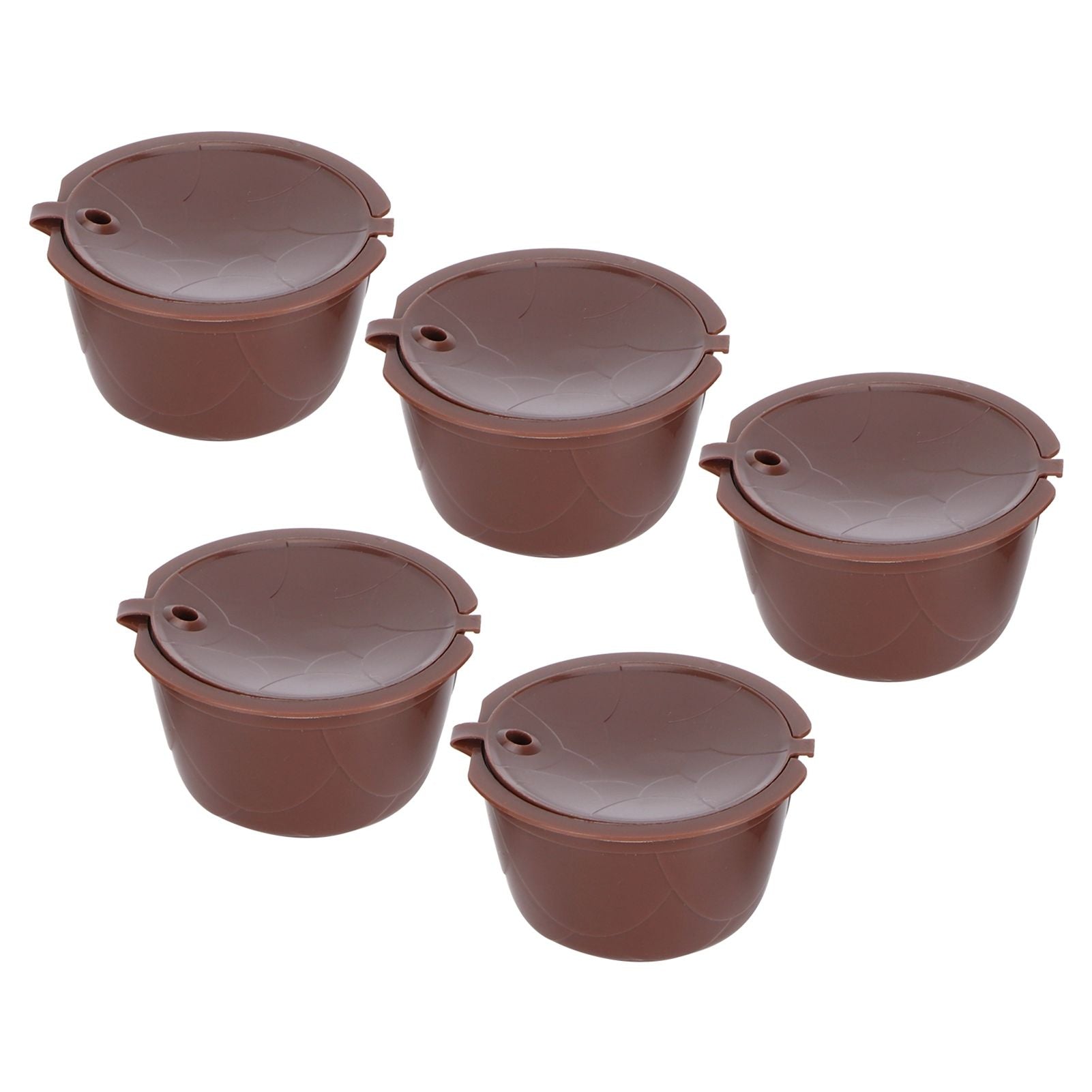 Coffee Capsules Reusable Refillable Coffee Cup Filter Kit Fit for DOLCE GUSTO Machine(Coffee 5 Capsules1 Spoon 1 Brush)