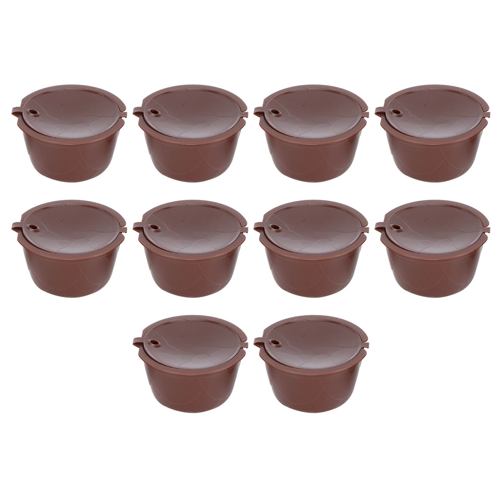 Coffee Capsules Reusable Refillable Coffee Cup Filter Kit Fit for DOLCE GUSTO Machine(Coffee 10 Capsules1 Spoon 1 Brush)