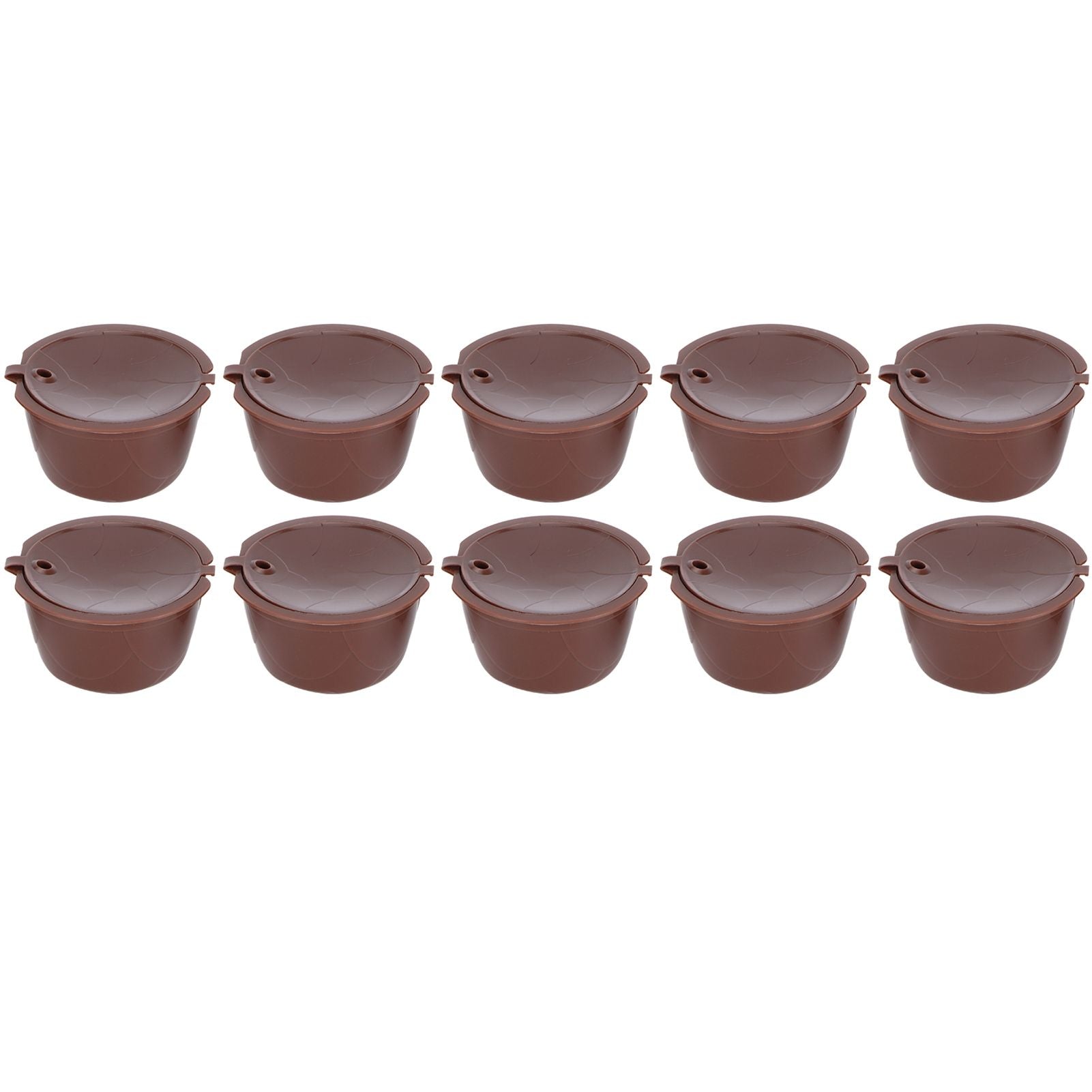 Coffee Capsules Reusable Refillable Coffee Cup Filter Kit Fit for DOLCE GUSTO Machine(Coffee 10 Capsules1 Spoon 1 Brush)