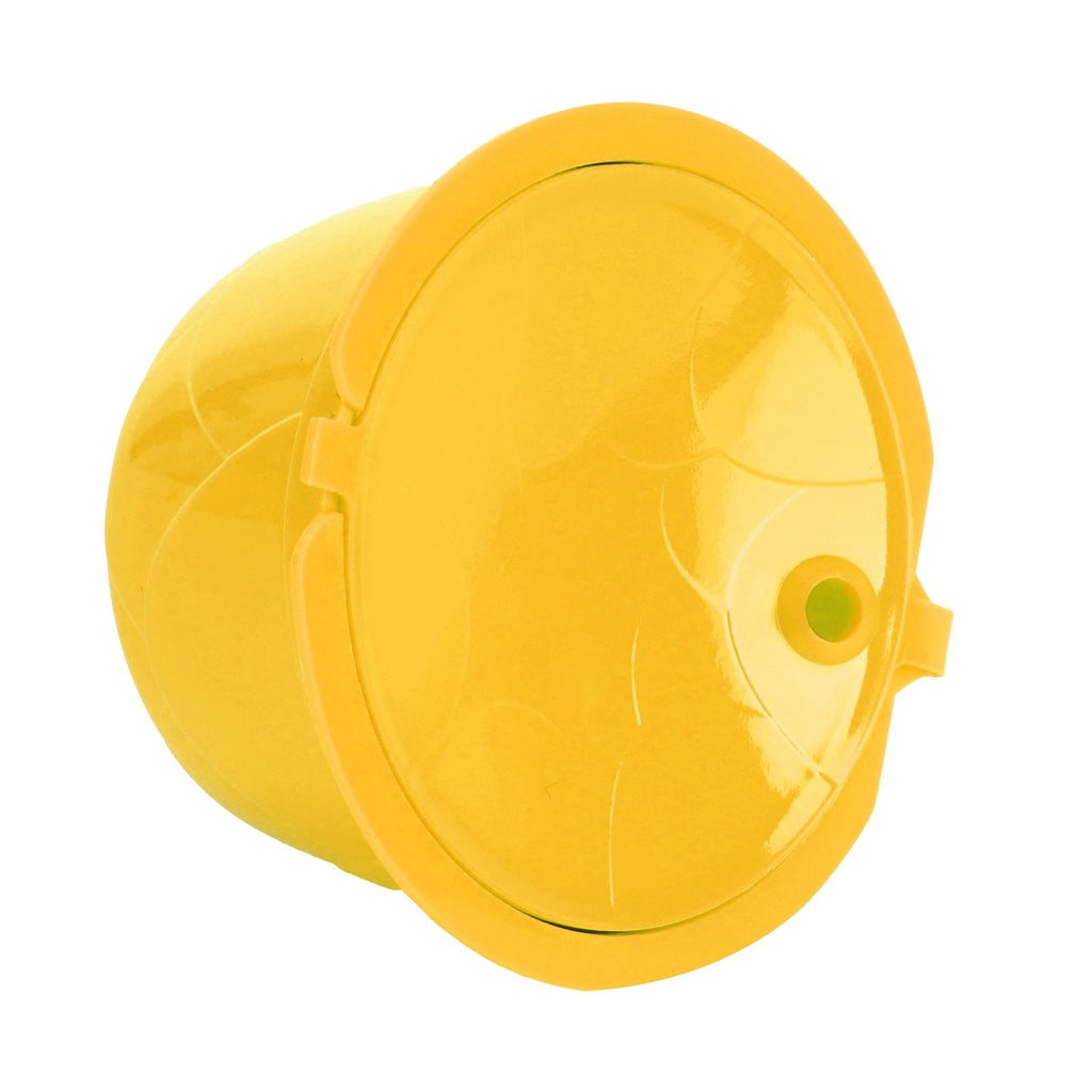 Coffee Machine Capsule Kit Reusable Coffee Filter Cup Accessories Fit for DOLCE GUSTO(Yellow 3 Capsules1 Spoon 1 Brush)