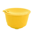 Coffee Machine Capsule Kit Reusable Coffee Filter Cup Accessories Fit for DOLCE GUSTO(Yellow 5 Capsules1 Spoon 1 Brush)