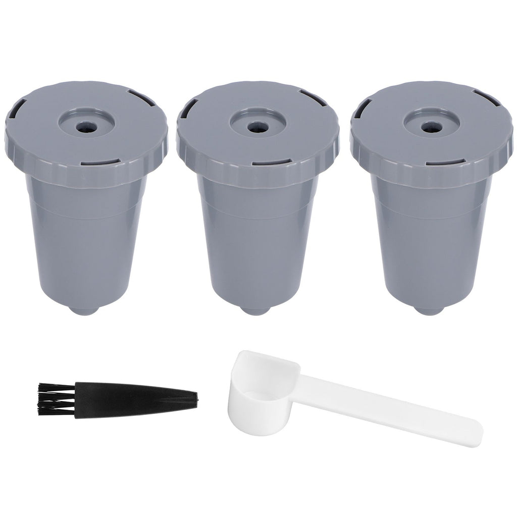 3PCS Refillable Coffee Capsule Reusable Coffee Filter Cup with Brush Spoon Set Fit for keurig