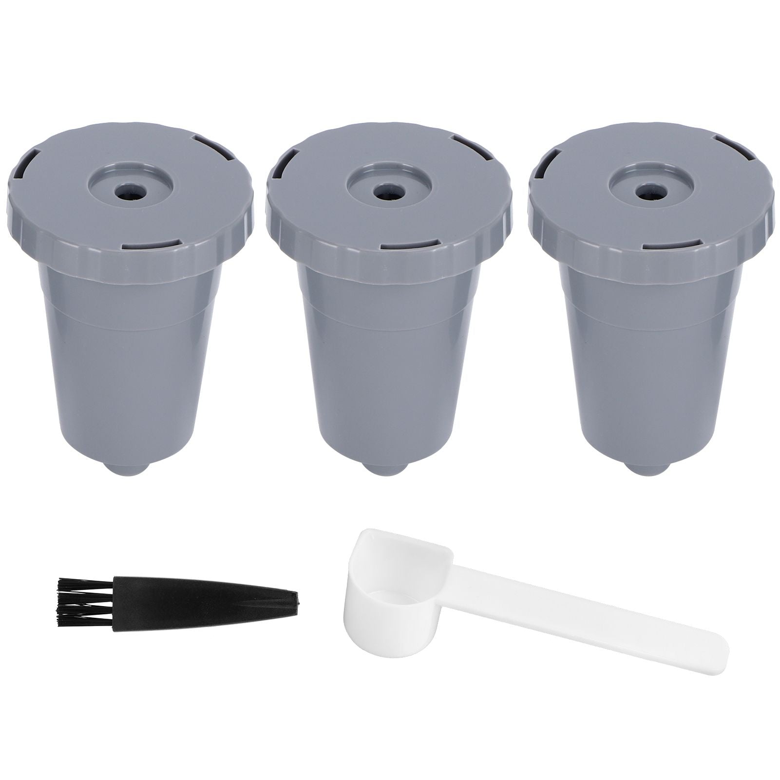 3PCS Refillable Coffee Capsule Reusable Coffee Filter Cup with Brush Spoon Set Fit for keurig