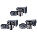 3PCS Refillable Coffee Capsule Reusable Coffee Filter Cup with Brush Spoon Set Fit for keurig