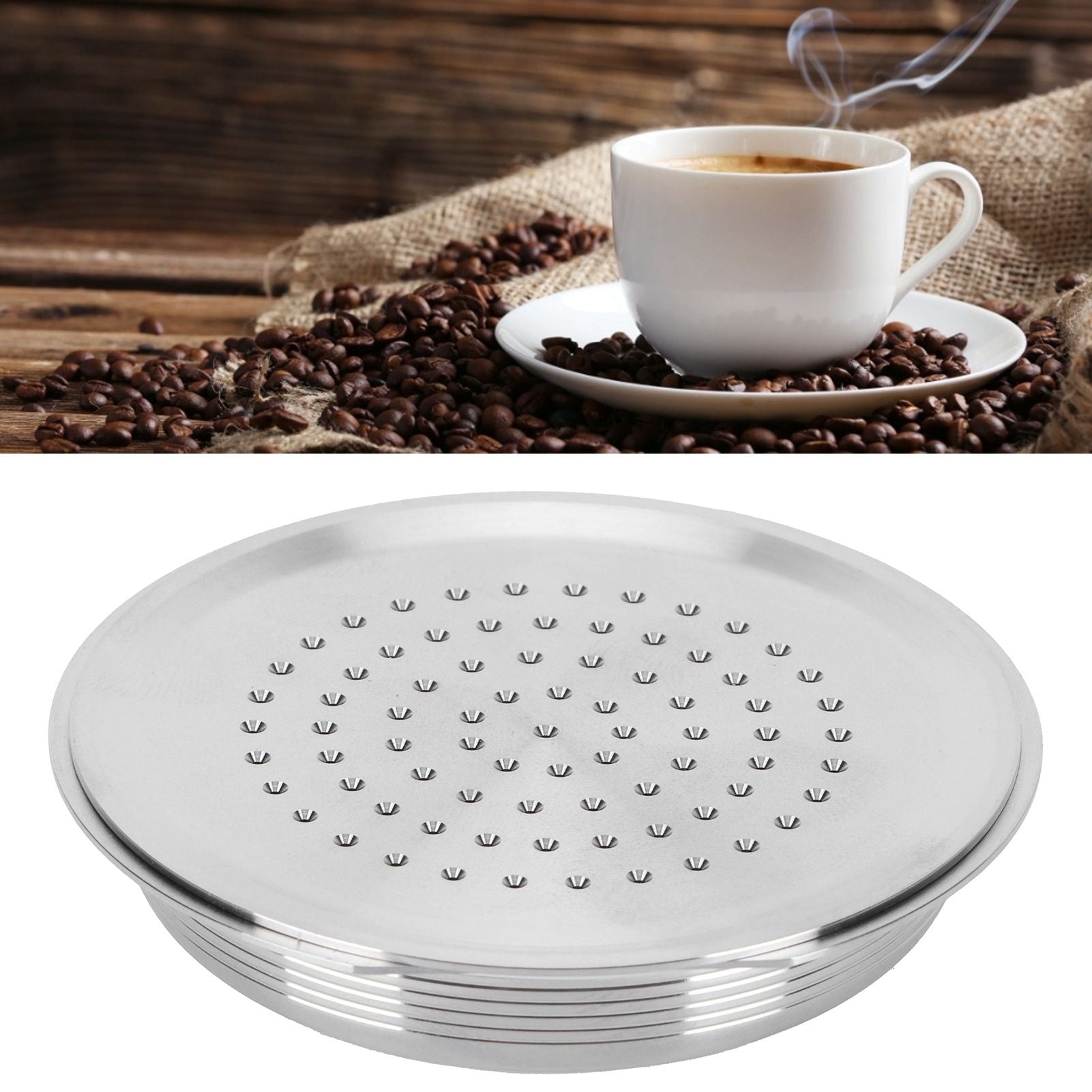 Coffee Capsule Reusable Refillable Coffee Filter Cup with Spoon Brush Fit for Senseo HD7801